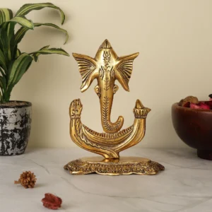 Ganesh Gold Brass Idol Decor