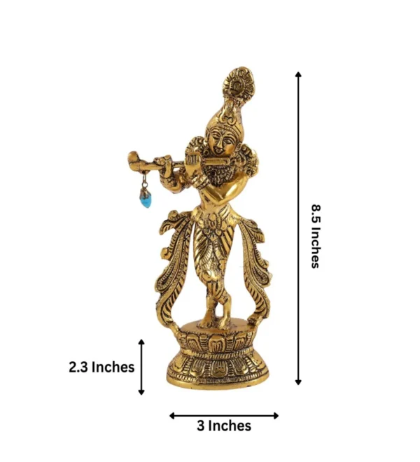 Lord Krishna Gold Aluminium Idol