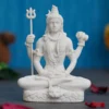 Lord Shiva White Polyresin Idol